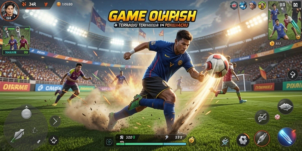 Tampilan gameplay seru dalam 34R dengan berbagai cabang olahraga.