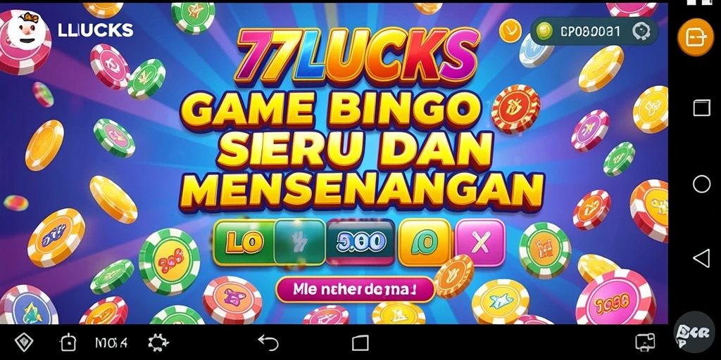 Tampilan gameplay seru dari 77LUCKS dengan berbagai fitur Bingo.