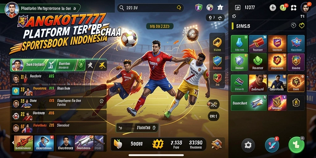 Screenshot menunjukkan tampilan antarmuka game Sportsbook yang menarik.