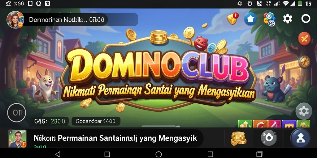 Screenshot utama DOMINOCLUB menampilkan gameplay yang menyenangkan dan santai.