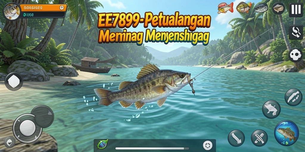 Tangkapan ikan besar di EE789 saat gameplay memancing.
