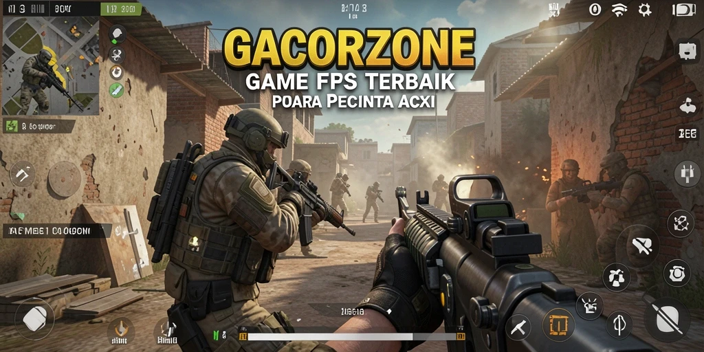 Tampilan gameplay intens dengan aksi tembak-tembakan yang seru.
