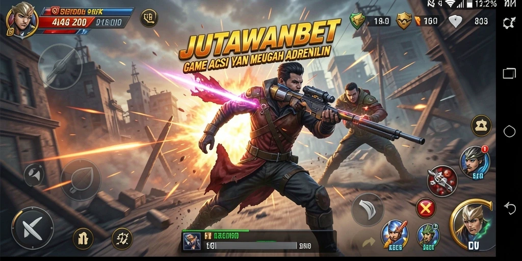 Tampilan gameplay Action yang mendebarkan di JUTAWANBET.