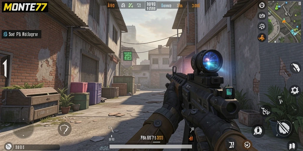 Tampilan seru gameplay <strong>MONTE77</strong> dengan aksi tembak-menembak intens.