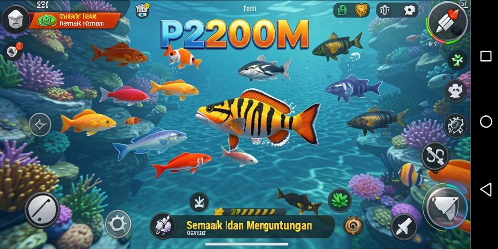 Gameplay Tembak Ikan P200M yang seru dan penuh warna.