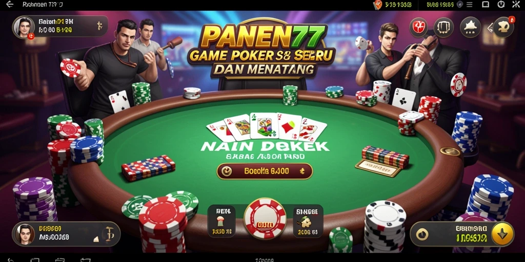 Screenshot gameplay PANEN77 yang menunjukkan aksi poker yang seru.