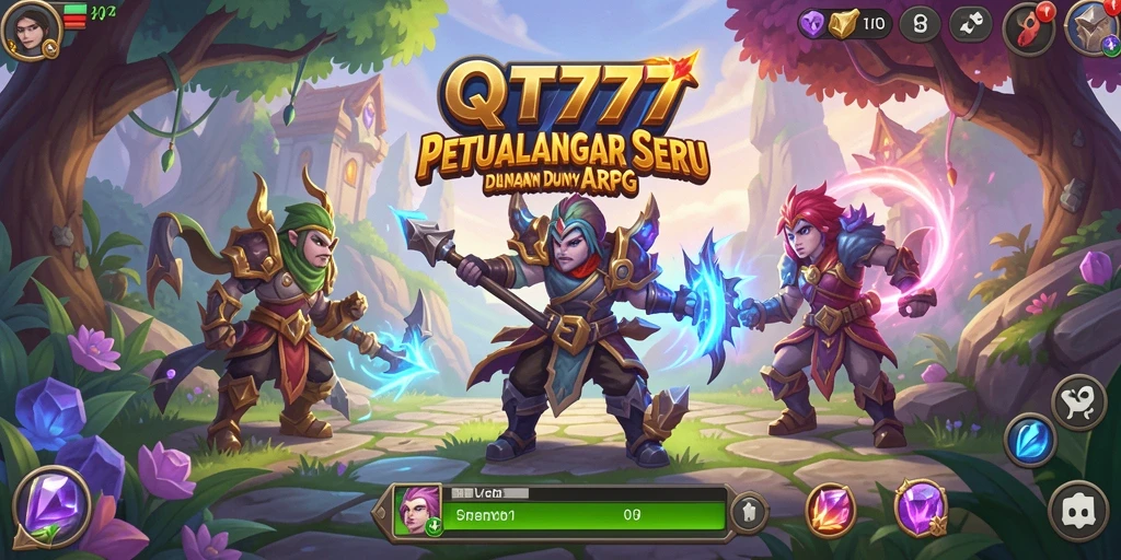 Tampilan gameplay ARPG QT777 yang epik dan mendebarkan.