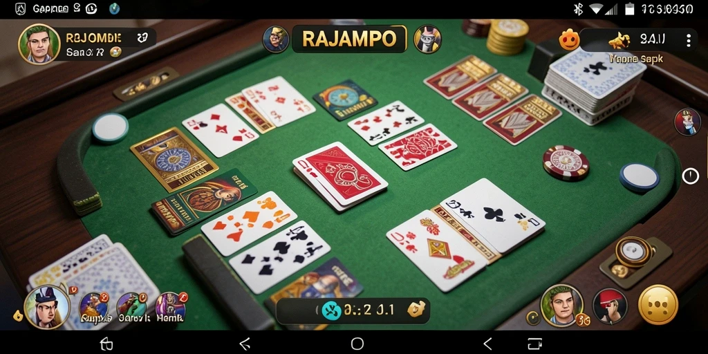 Tampilan gameplay RAJAMPO yang seru dan interaktif dalam permainan Gaple.