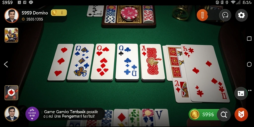 Screenshot gameplay S9S9 yang menunjukkan keseruan permainan Domino.