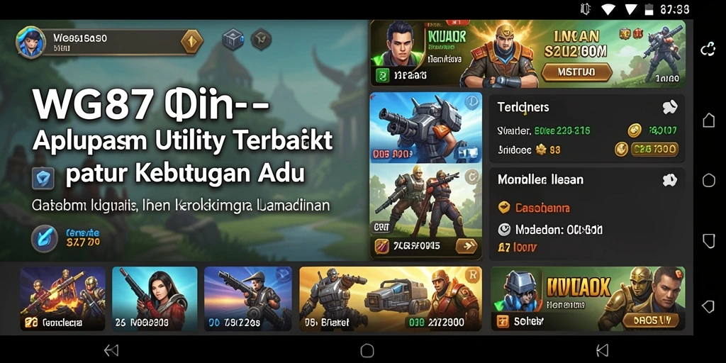 Tampilan utama WG87 dengan berbagai fitur Utility yang mudah diakses.